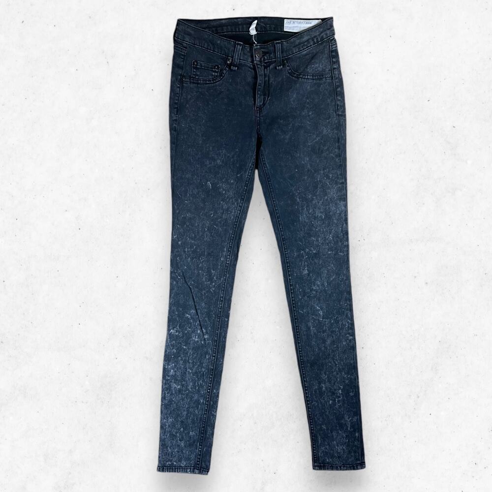 Rag & Bone Jeans Women's Size 25 Legging Washout Black Stretch Denim